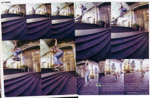 AJ backside flips in Skateboarder Magazine