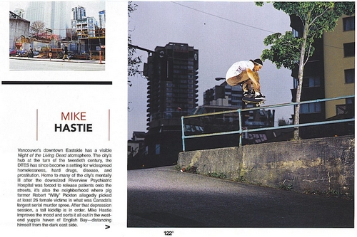 Hastie featured in the latest issue of the Skateboard Mag