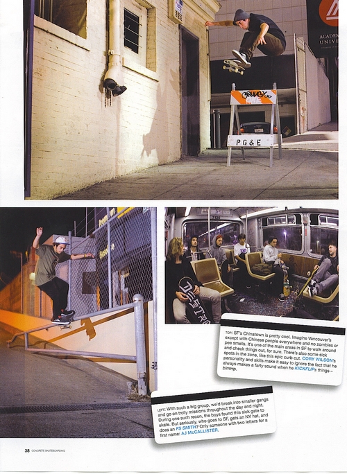 Cory kickflips in the latest issue of Concrete.